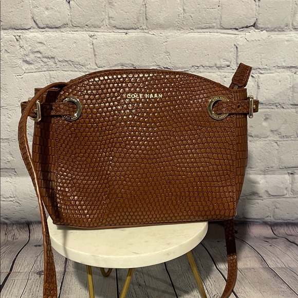 Cole Haan Handbags - Cole Haan Textured British Tan Crossbody Bag